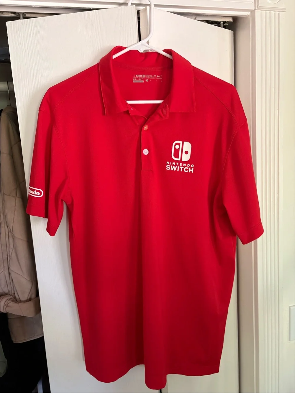 Nike Golf Red Polo with Nintendo Switch Chest Logo